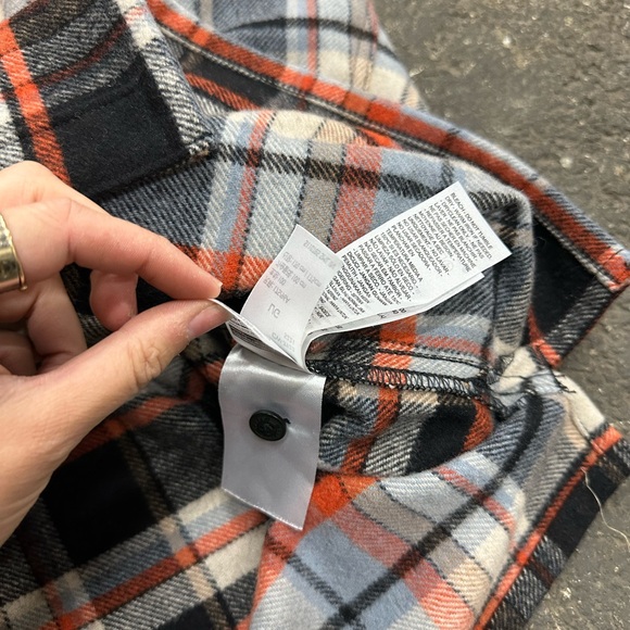 Levi’s Wool Plaid Shacket Mens Large Red Blue Outdoor Hunting Flannel Jacket - Picture 8 of 11